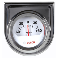 Bosch SP0F000058 Bosch 2" Chrome with White Face Ammeter Gauge