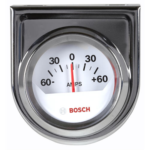 Bosch 2" Chrome with White Face Ammeter Gauge