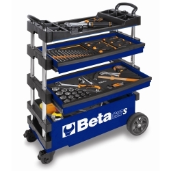 Beta Portable Collapsible Folding Blue Tool Trolley Cart