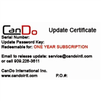 Cando International Inc. CANSWPROII Annual Software Update for HD Pro II