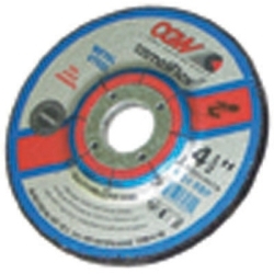 Depressed Center Grinding Wheel, T27, 4-1/2" x 1/4" x 7/8" Arbor, A24R for Metal, 13,300 RPM