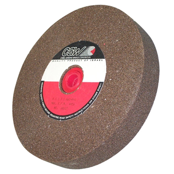 Bench Grinder Wheel, 6" x 1" x 1" with Bushings Down to 5/8", Brown Aluminum Oxide, 60 Grit