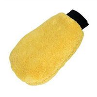 Wash Mitt, Super Absorbent Microfiber, Sponge Lined, Elastic Cuff, Carded