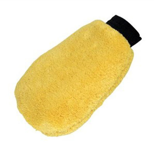 Wash Mitt, Super Absorbent Microfiber, Sponge Lined, Elastic Cuff, Carded