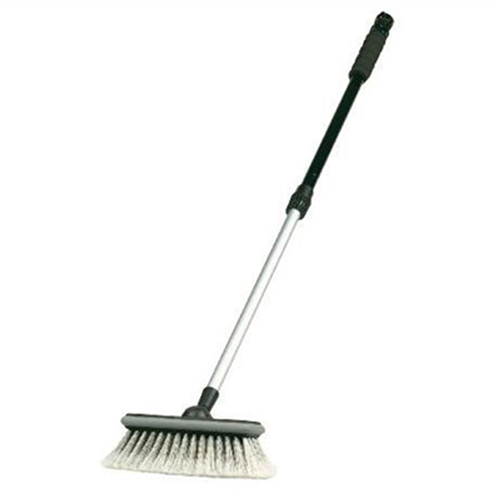 Flow Through Wash Brush, 8" Wide, with On/Off Water Control, Telescoping Handle Extends to 40"