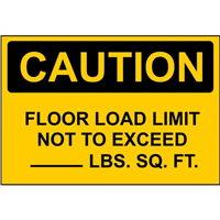 Chaos Supplies Cu8375289 Floor Load Limit Sign