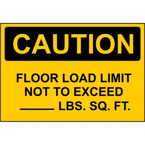 Chaos Supplies Cu8375289 Floor Load Limit Sign