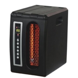 Quartz Electric Heater, with High Volume Fan, Three Infrared Heating Elements, LED Display, 5120 BTU