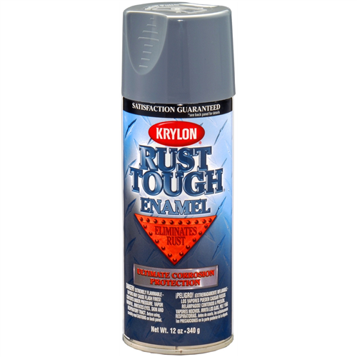 Krylon Rust Tough Enamel Paint, Battleship Gray, 12 oz Can, One Coat Coverage, Low Odor
