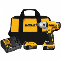 DeWaltÂ® 20V MAX XR Brushless High Torque 3/4 in. Drive Impact Wrench w/ Hog Ring Retention Pin Anvil and (2) 5.0 Ah Batteries Kit