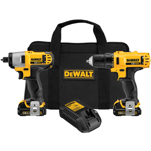 DeWaltÂ® 12V MAX Li-Ion Drill/Driver/Impact Driver w/ (2) Batteries Combo Kit