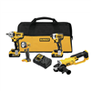 DeWaltÂ® 20V MAX 5 Ah Impact Wrench / Impact Driver / Grinder / Work Light 4-Piece Combo Kit