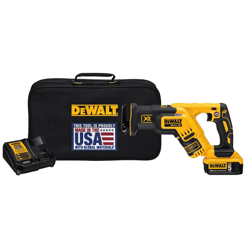 DeWaltÂ® 20V MAX XR Brushless Compact Reciprocating Saw w/ (1) 5.0 Ah Battery and Charger Kit