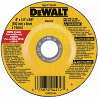 DeWalt 4" x 1/4" x 5/8" High Performance Metal Grinding Wheel