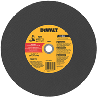 DeWalt 14" Chop Saw Blade, 1 Inch Arbor, 7/64 Thick, used for Stud Cutting, Max RPM 4,300