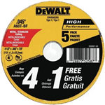 DeWaltÂ® 4-1/2 in. Type 1 Metal Cutting Wheels (Pack of 5)