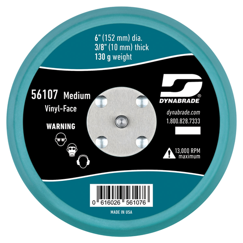 DynabradeÂ® 6 in. DIameter Non-Vacuum DIsc Pad, Vinyl-Face