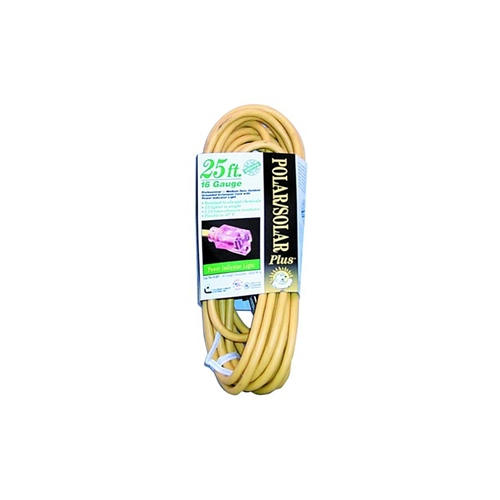 25 ft. Yellow Lighted Extension Cord w/16/3
