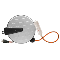30' Metal Extension Cord Reel with Diamond Plate