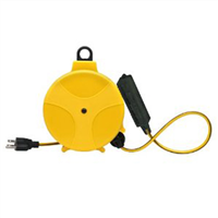 Extension Cord Reel, 20 Foot, 16/3, with Triple Tap Outlet, Plastic Housing