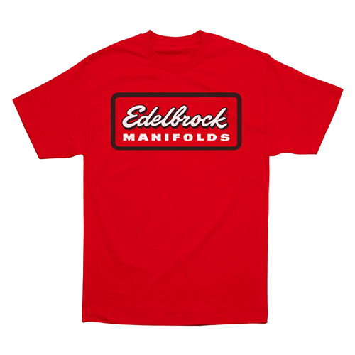 Edelbrock 289099 Edelbrock Manifold Red T-Shirt, Medium