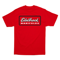 Edelbrock 289100 Edelbrock Manifold Red T-Shirt, Large