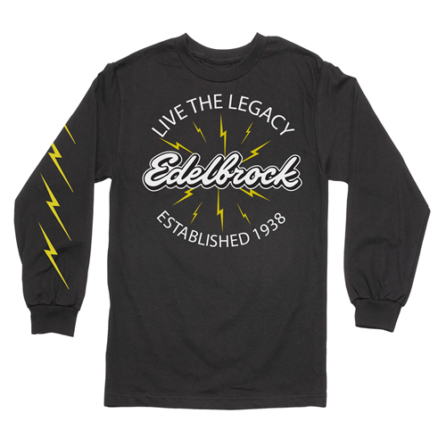 Edelbrock Live The Legacy Long Sleeve Black T-Shirt, XL