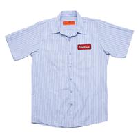 Edelbrock Striped Button-up Badge Patch Work Shirt, XL
