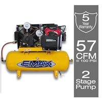 EMAX Industrial Plus  24 HP 57 CFM 2-Stage 80 gal.Stationary Gasoline Electric Air Compressor