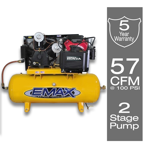 EMAX Industrial Plus  24 HP 57 CFM 2-Stage 80 gal.Stationary Gasoline Electric Air Compressor