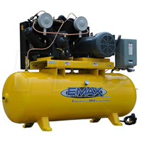 EMAX Industrial Plus 7.5 HP 2 Stg 3 Ph Horz 80 Gal