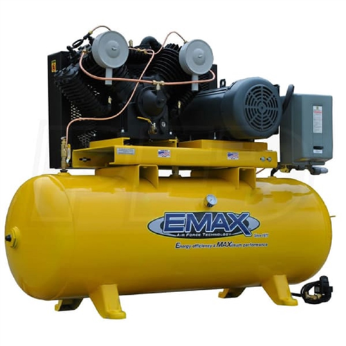 EMAX Industrial Plus 7.5 HP 2 Stg 3 Ph Horz 80 Gal