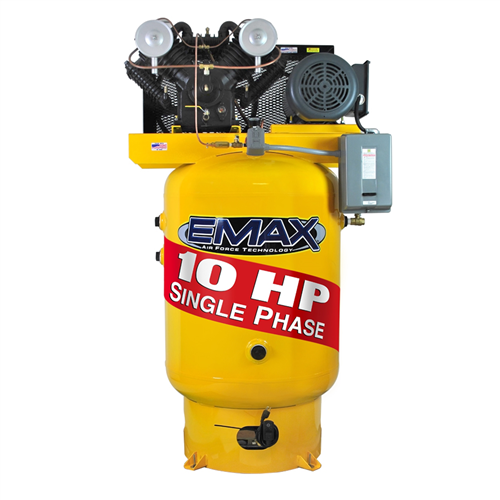 Compressor 10 Hp 2 Stage 1 Ph Vert 120 Gal - Emax Compressor