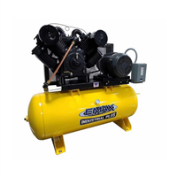 EMAX NON-Silent Air Industrial Plus 20hp 3 Cyl, 3PH 120 gallon Horz. Compressor with 115 CFM air Dryer Bundle- W/ Pressure Lube Pump