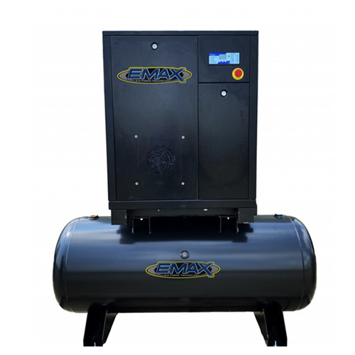 EMAX 7.5HP 3PH Industrial Rotary Screw Compressor-80 Gal Tank Mount