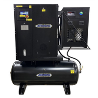 EMAX 5HP 1PH Industrial Rotary Screw Compressor-120 Gal Tank Mount w/ Air Dryer