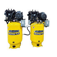 Two EMAX  10HP 1ph 80 Gallon Vertical Solo Mounted Alternating Silent Air compressors-w/Pressure Lubricated pumps