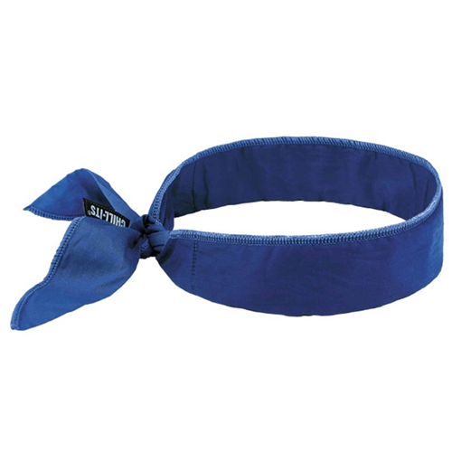 Ergodyne 12399 6702 Solid Blue Evap. Cooling Bandana - Embedded Polymers - Tie