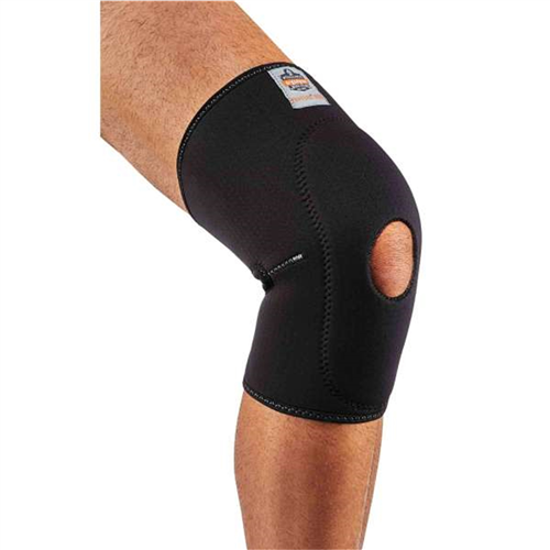 Ergodyne 16534 615 L Black Knee Sleeve W/ Open Patella/Anterior Pad