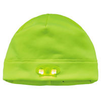 Ergodyne 16802 6804 Lime Skull Cap Beanie Hat With Led Lights