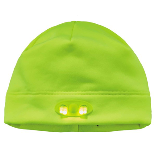 Ergodyne 16802 6804 Lime Skull Cap Beanie Hat With Led Lights