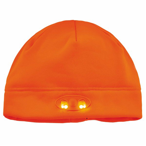 Ergodyne 16804 6804 Orange Skull Cap Beanie Hat With Led Lights