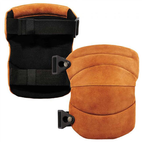 Ergodyne 18232 230Ltr Brown Leather Knee Pads - Wide Soft Cap