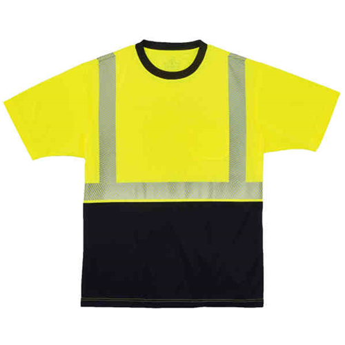 Ergodyne 22533 8280Bk M Lime Type R Class 2 Black T-Shirt