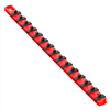 18 Socket Organizer with 22 Dura-Pro HD Clips - Red - 1/4"