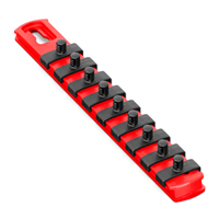 Ernst 8410</br>8 Socket Organizer and 9 Socket Clips - Red - 1/4