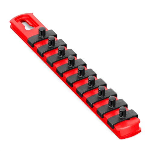 8 Socket Organizer and 9 Socket Clips - Red - 1/4