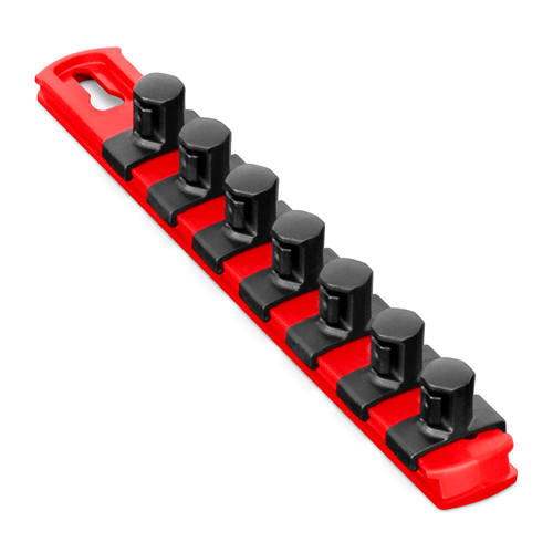 8 Socket Organizer and 7 Socket Clips - Red - 1/2