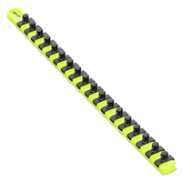 Ernst 8435HV</br>18 Socket Organizer with 18 Twist Lock Clips - HI-VIZ - 3/8"