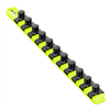 13 Socket Organizer with 11 Twist Lock Clips - HI-VIZ - 1/2